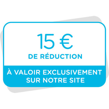 Bon de réduction de 15€ à valoir sur notre site