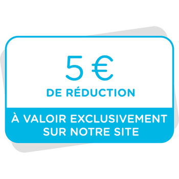 Bon de réduction de 5€ à valoir sur notre site