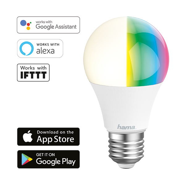 Hama Lampadina Wi-Fi LED − E27, 10W, RGBImmagine